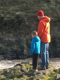 Brett VandenHeuvel and his son, Gus, at the Klickitat River.