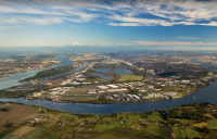 The city of Portland, where the Willamette River meets the Columbia River. Photo: Bruce Forster