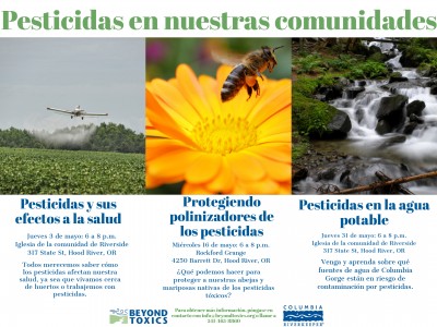 Event series cohosted by Beyond Toxics and Columbia Riverkeeper, spanish