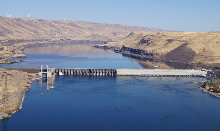 Dams like this one on the Snake River create slow moving water that heats up in the summer. 