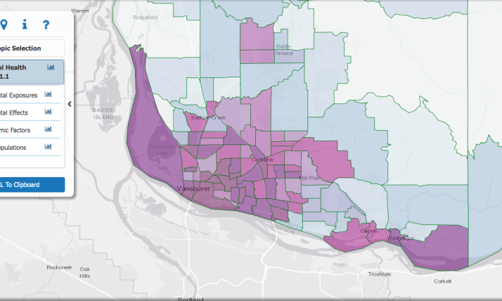WA Env Health Disparities Map Vancouver