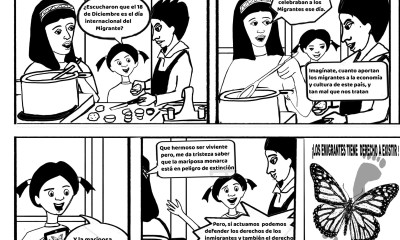 Artist Hampton Rodriguez designed social justice comics for Comunidades to share on social media.