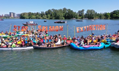 Rally for Salmon Free the Snake River, June 25, 2022, photo credit Alex Milan Tracy