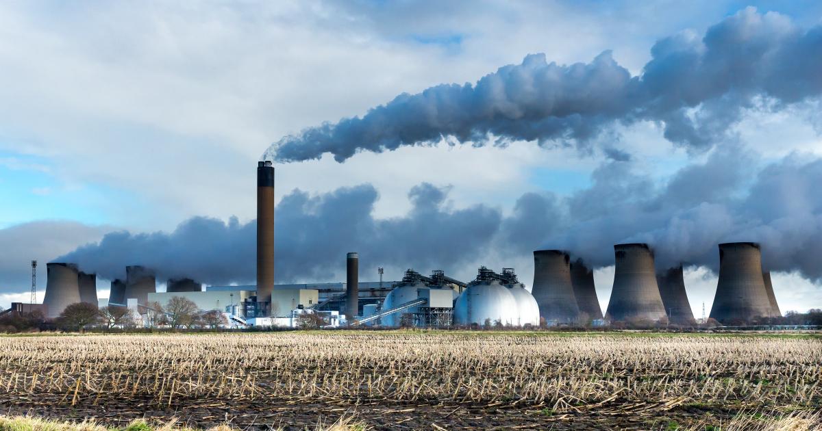 Drax Power Station at sunset, Selby North Yorkshire England